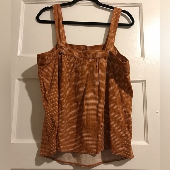 Ana Orange Polka Dot Square Neck Button Straps Top - Picture 2 of 11